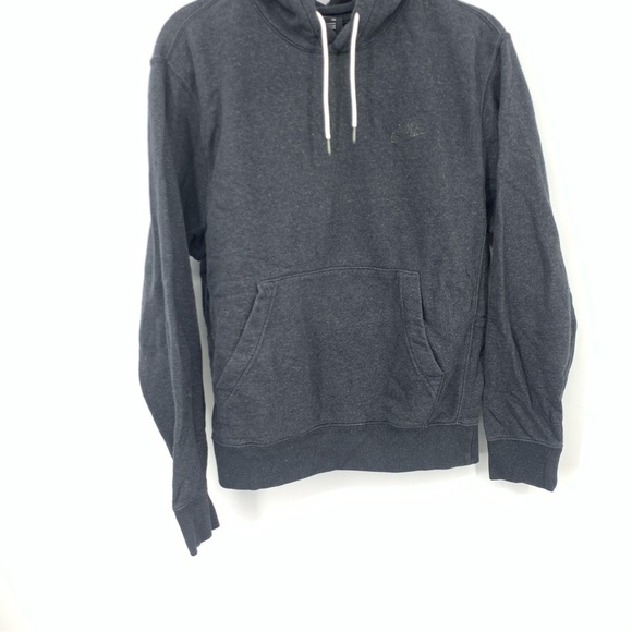 Nike Women Size Small Hoodie Sweatshirt Pullover Top Black Gray Swoosh Logo - Picture 3 of 8